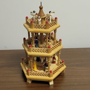 Wooden rotating carousel